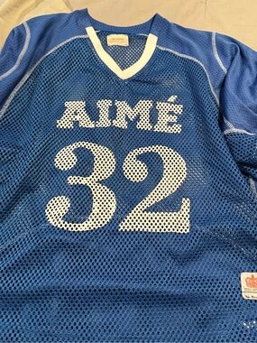 Aime Leon Dore Blue Mesh Jersey with White Number 32